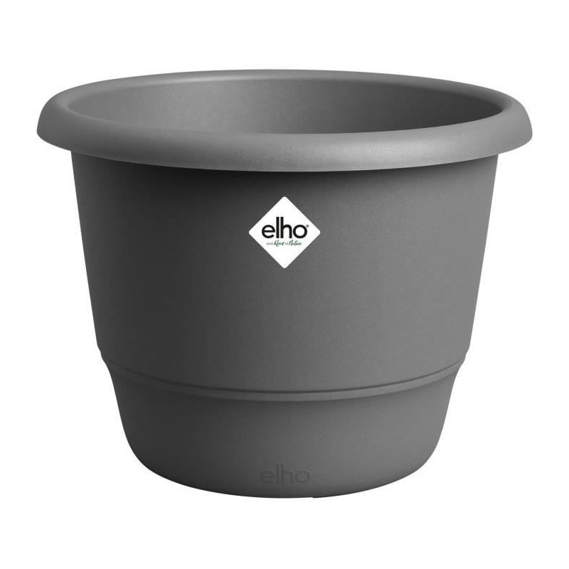 Flowerpot - ELHO - Amiga Round 30 - Black - L 30 x W 29.5 x H 22 cm -