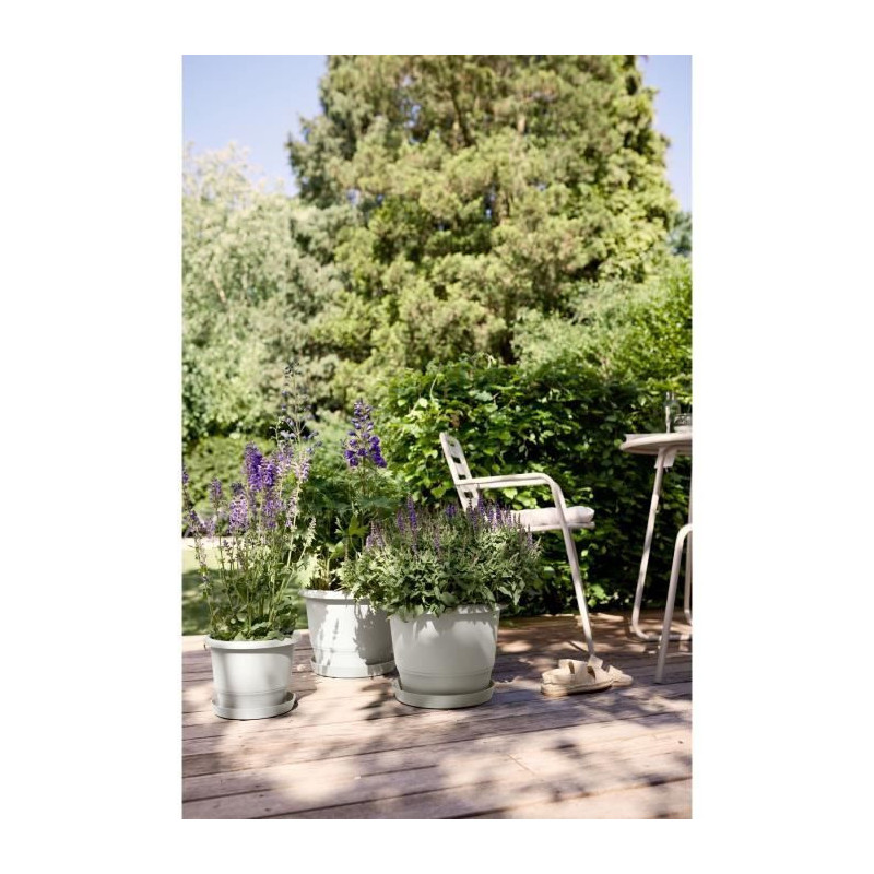 Flowerpot - ELHO - Amiga Round 30 - White - L 30 x W 29.5 x H 22 cm -
