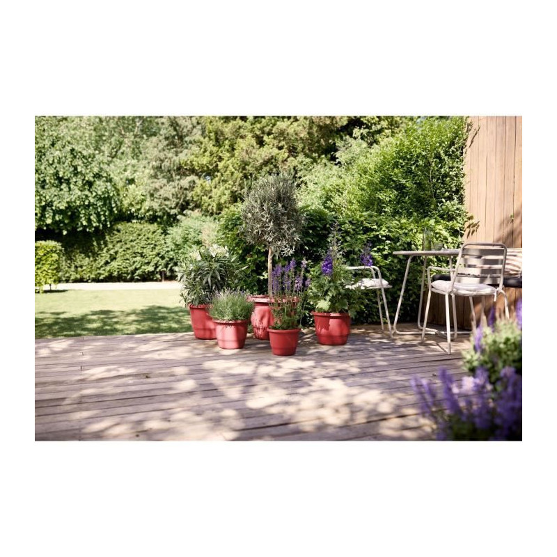 Flowerpot - ELHO - Amiga Round 30 - Red - L 30 x W 29.5 x H 22 cm - Ou