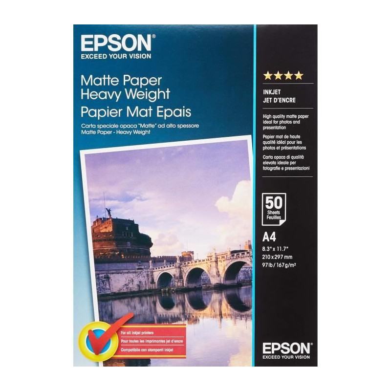 EPSON Matte Photo Paper S041256 - 167g / m2 - A4 - 50 Sheets