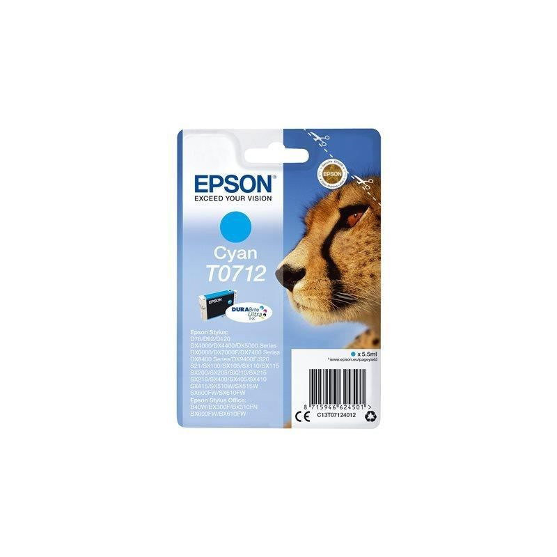 EPSON Cartridge T0712 - Cheetah - Cyan