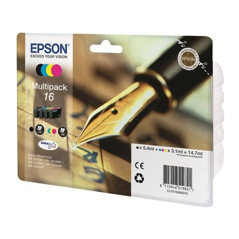 EPSON Multipack T1626 - Fountain Pen - Black, Cyan, Magenta, Yellow
