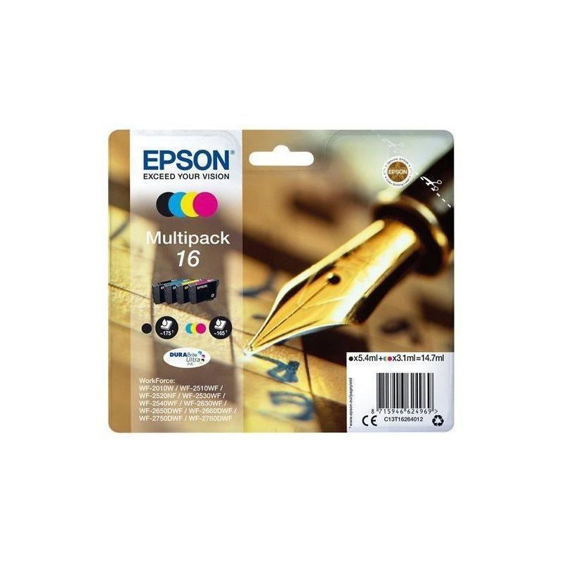 EPSON Multipack T1626 - Fountain Pen - Black, Cyan, Magenta, Yellow
