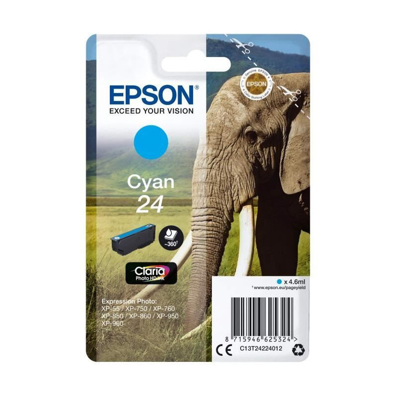 EPSON Cartridge T2422 - Elephant - Cyan