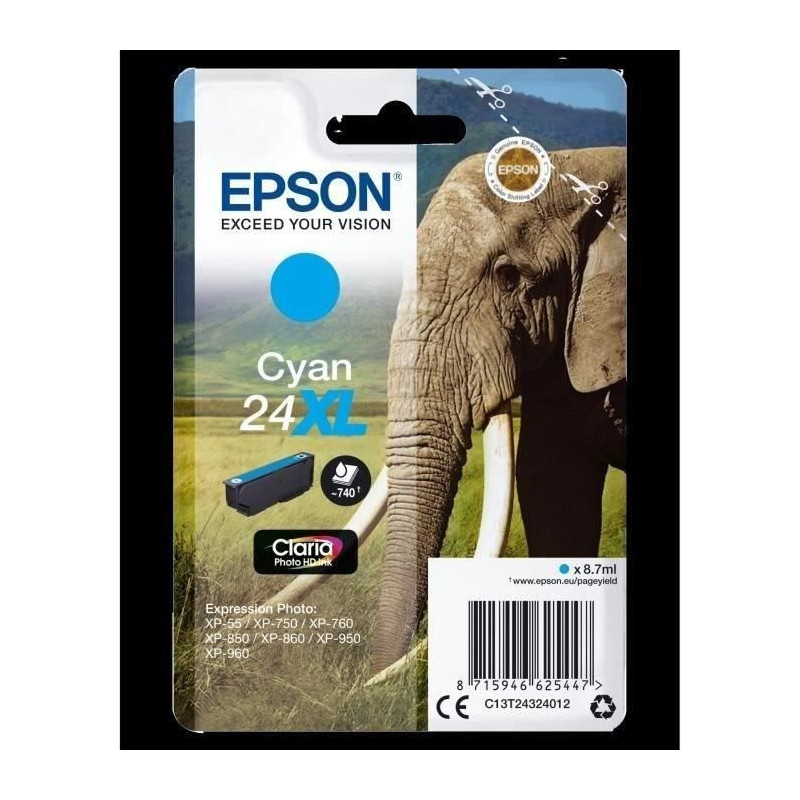 EPSON Cartridge T2432 - Elephant - Cyan XL