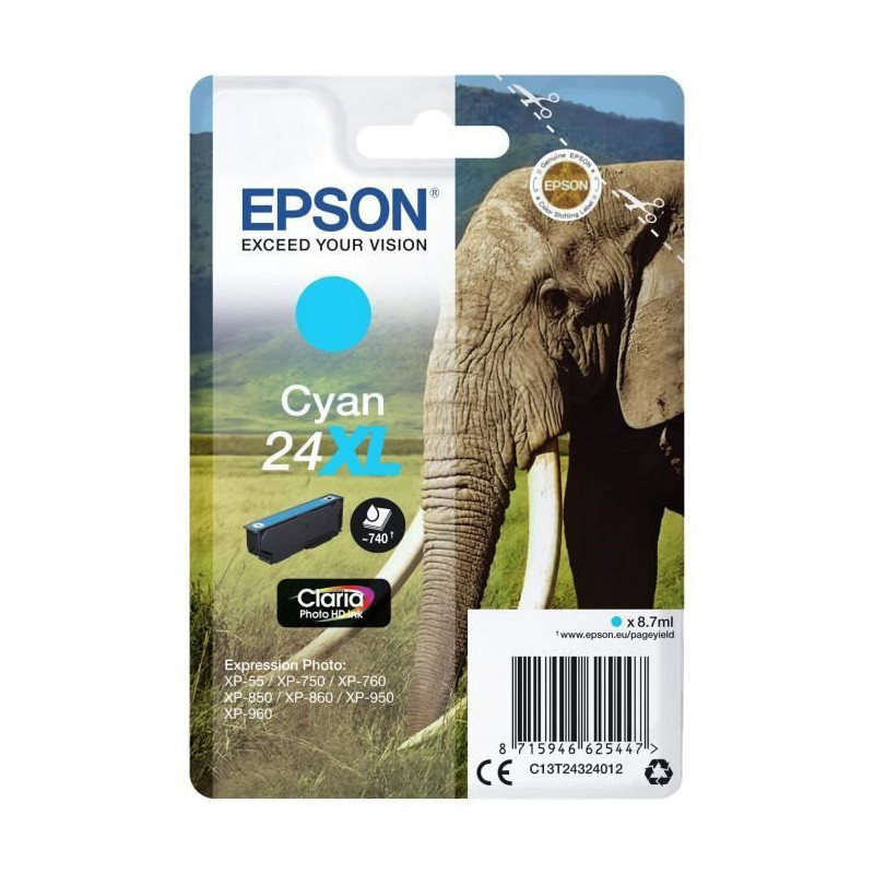 EPSON Cartridge T2432 - Elephant - Cyan XL