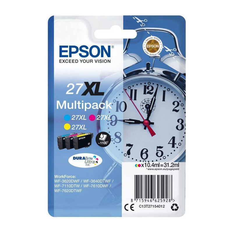 EPSON Multipack T2715 - Alarm Clock - Cyan, Magenta, Yellow XL