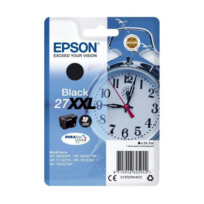 EPSON Pack of 1 Cartridge 27XXL - Black - Very High Capacity 34.1ml