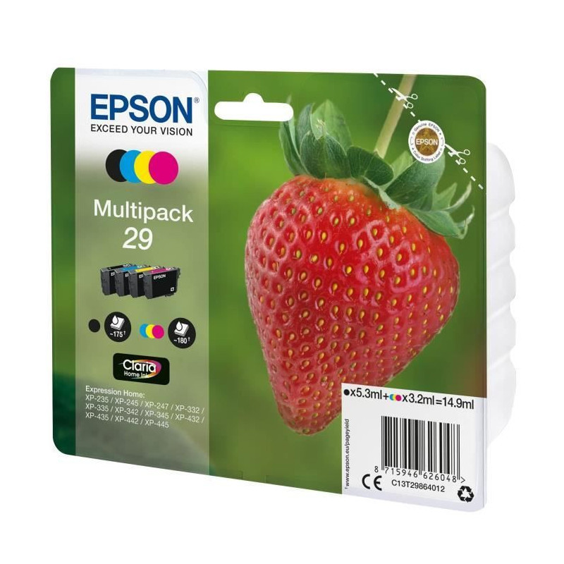 EPSON Multipack Strawberry Cartridge - Black, Cyan, Magenta, Yellow
