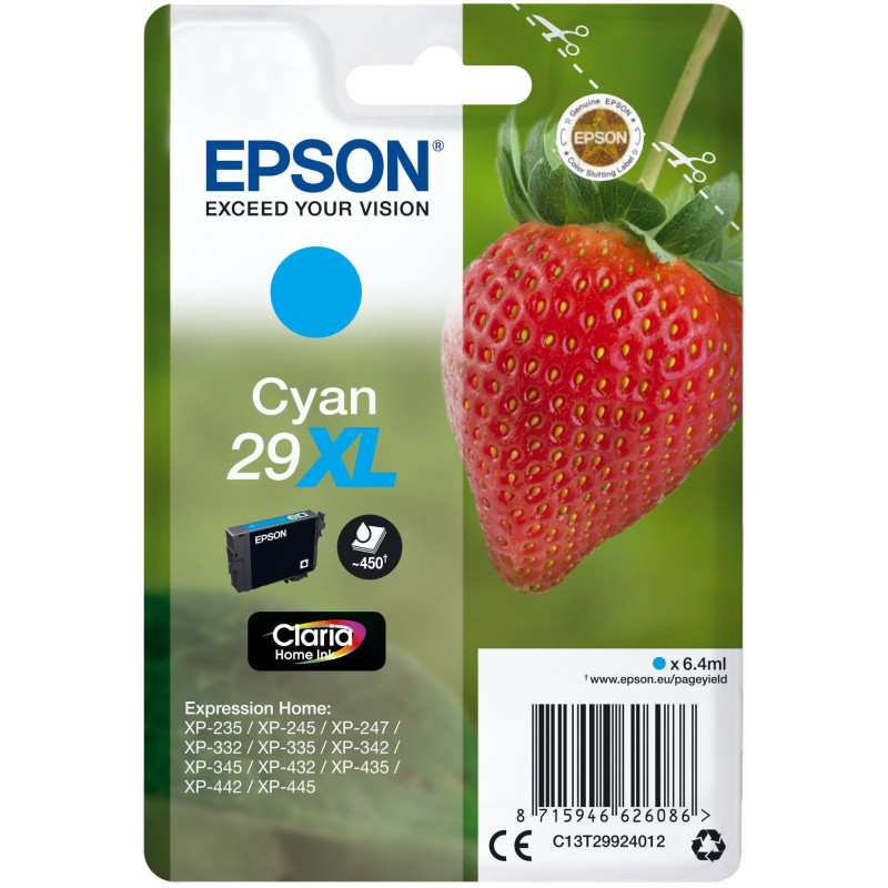 EPSON T2992 Cartridge - Strawberry - Cyan XL
