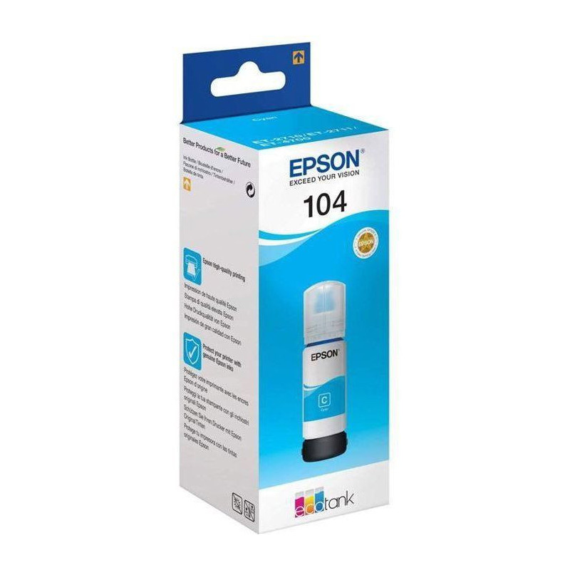 EPSON Epson EcoTank 104 Ink Refill Kit - Cyan - Inkjet - 7500 Pages -