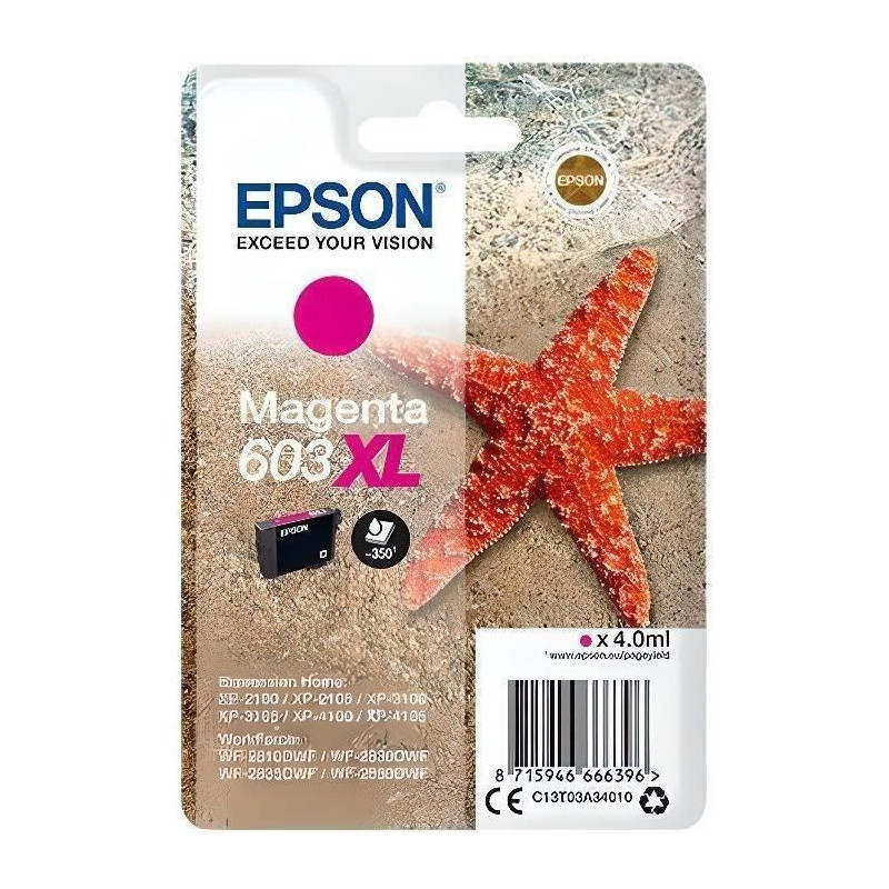 EPSON Inkjet Cartridge Singlepack 603XL Ink - Magenta