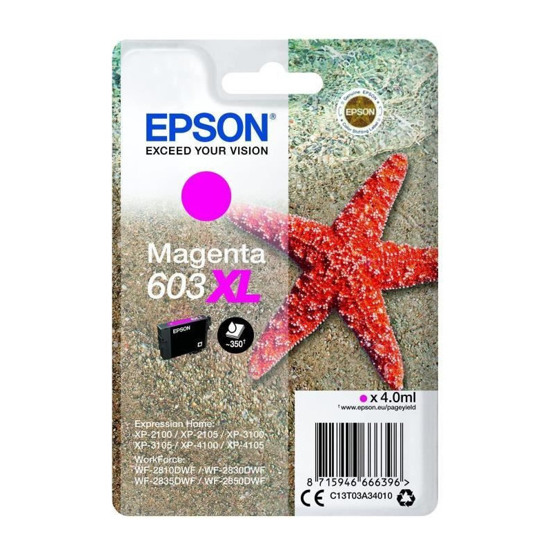 EPSON Inkjet Cartridge Singlepack 603XL Ink - Magenta