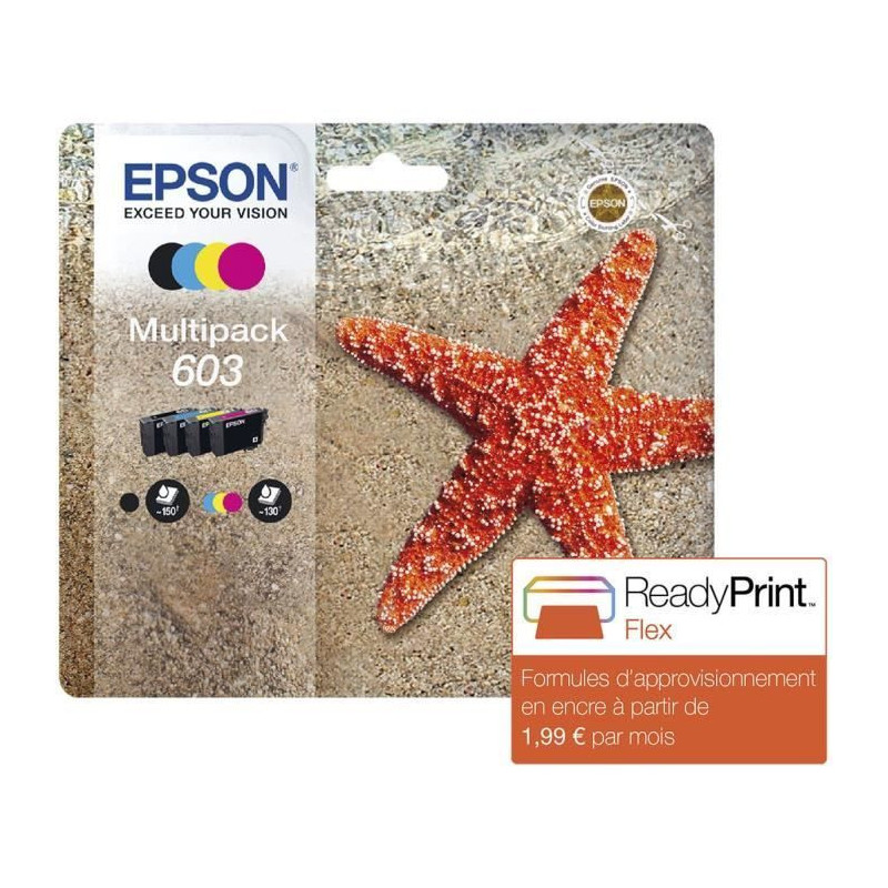 EPSON 603 Ink Multipack 4 Color Ink Cartridge - Black, Cyan, Magenta,