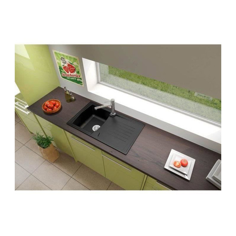 STRADOUR Built-in sink kitchen 1 bowl + 1 drainer Arena - Resin - 86 x