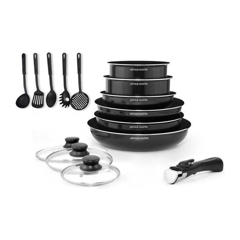Arthur Martin Removable kitchen battery 15 pieces 16-20-22-24-26 cm bl