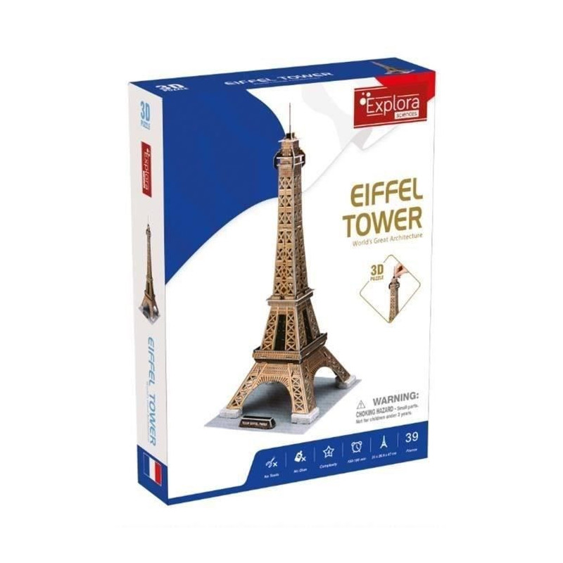 3D Puzzle - All Eiffel - Construction Game - EXPLORA - 39 pieces - Fro
