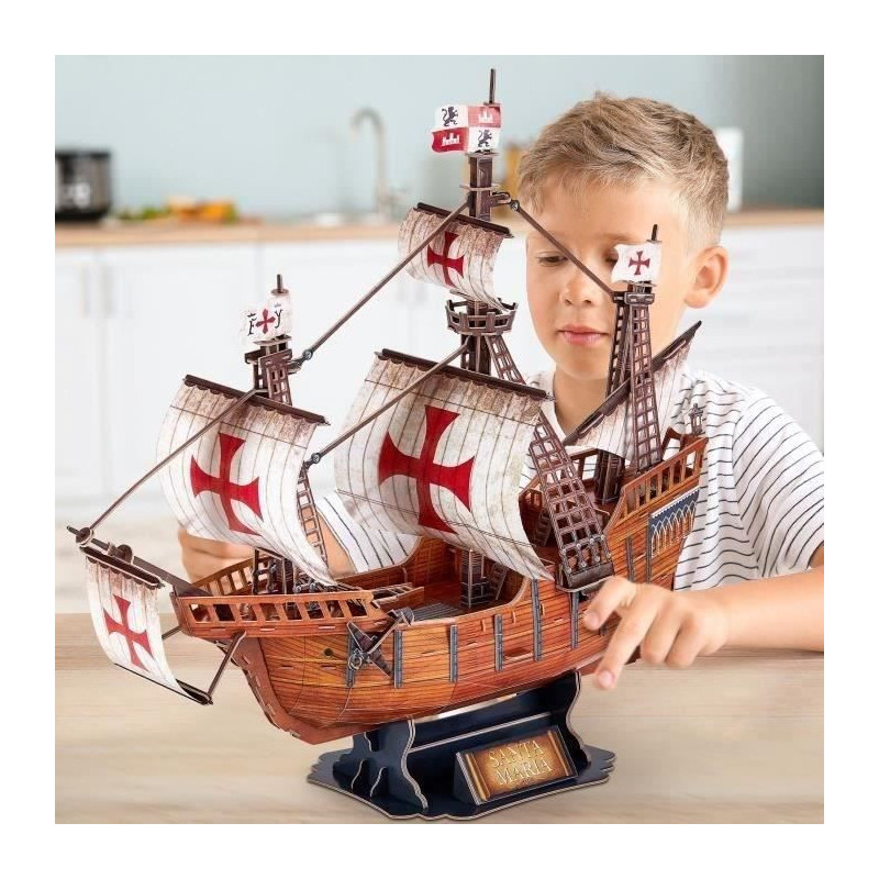 3D Puzzle - Santa Maria Boat - Construction Game - EXPLORA - 204 piece