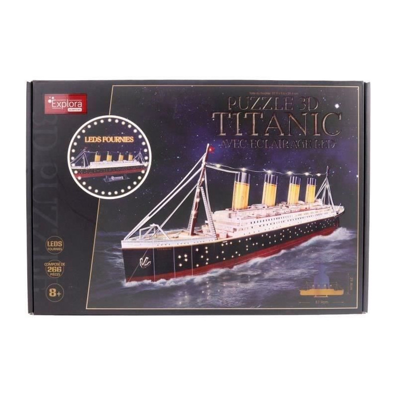 3D Light-Up Puzzle - Titanic Ship - Construction Game - EXPLORA - 266
