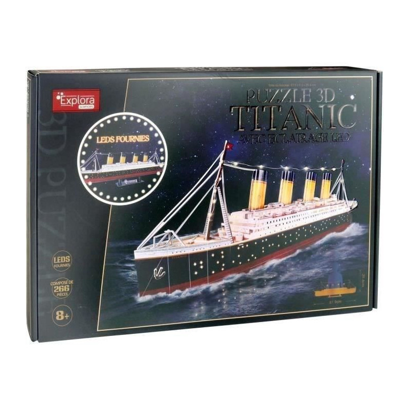 3D Light-Up Puzzle - Titanic Ship - Construction Game - EXPLORA - 266