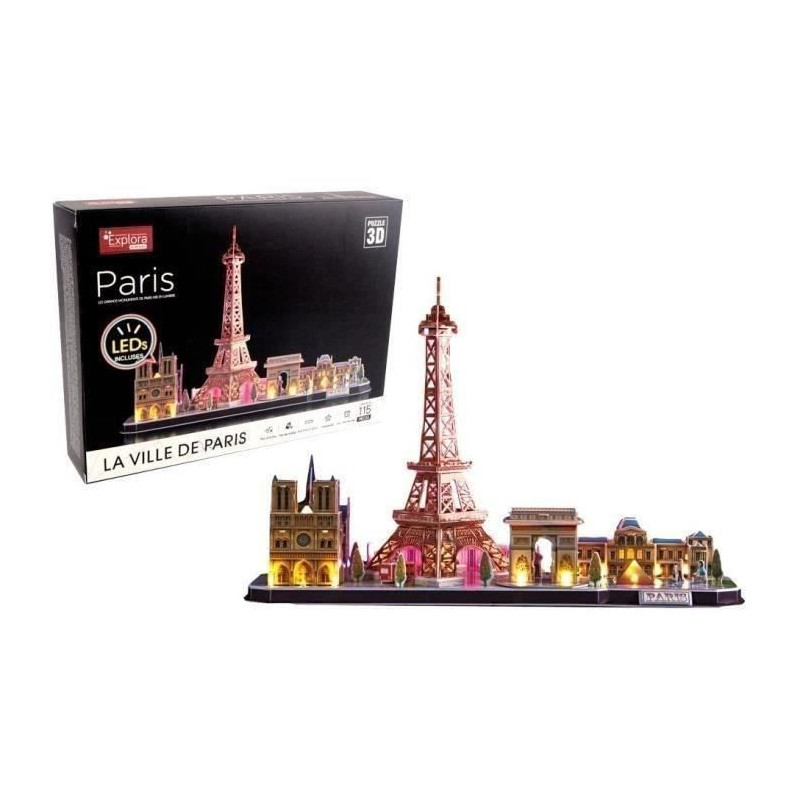 3D Luminous Puzzle - Monuments of Paris - Construction Game - EXPLORA