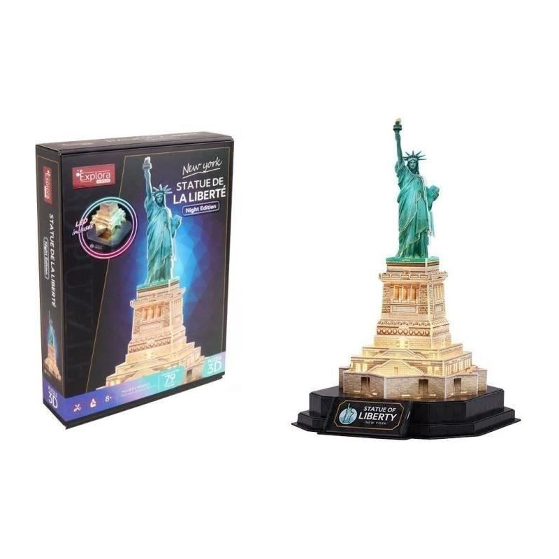 3D Light-Up Puzzle - Statue of Liberty - Building Set - EXPLORA - 79 P