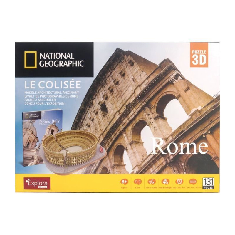 3D Light-Up Puzzle - Colosseum - Construction Game - EXPLORA - 131 Pie