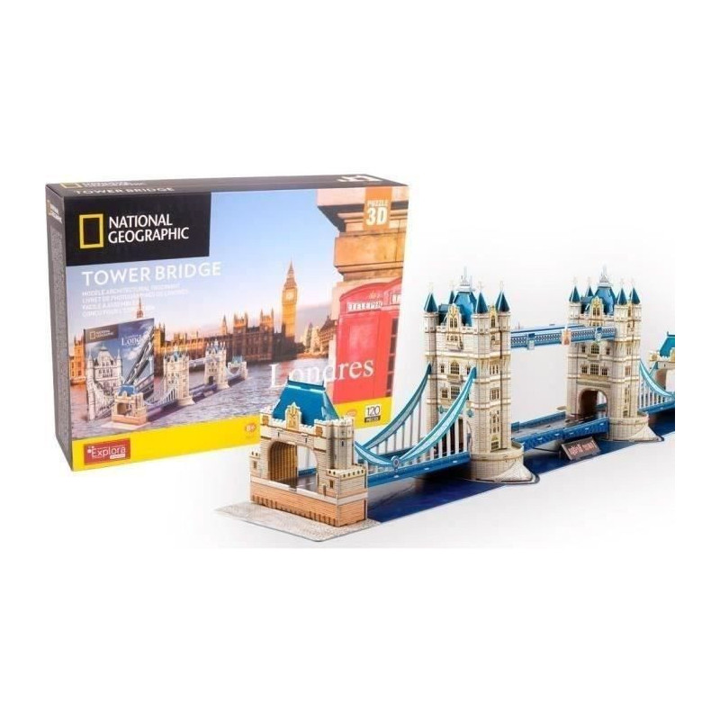 3D Puzzle - Tower Bridge - Construction Game - EXPLORA - 120 pieces -