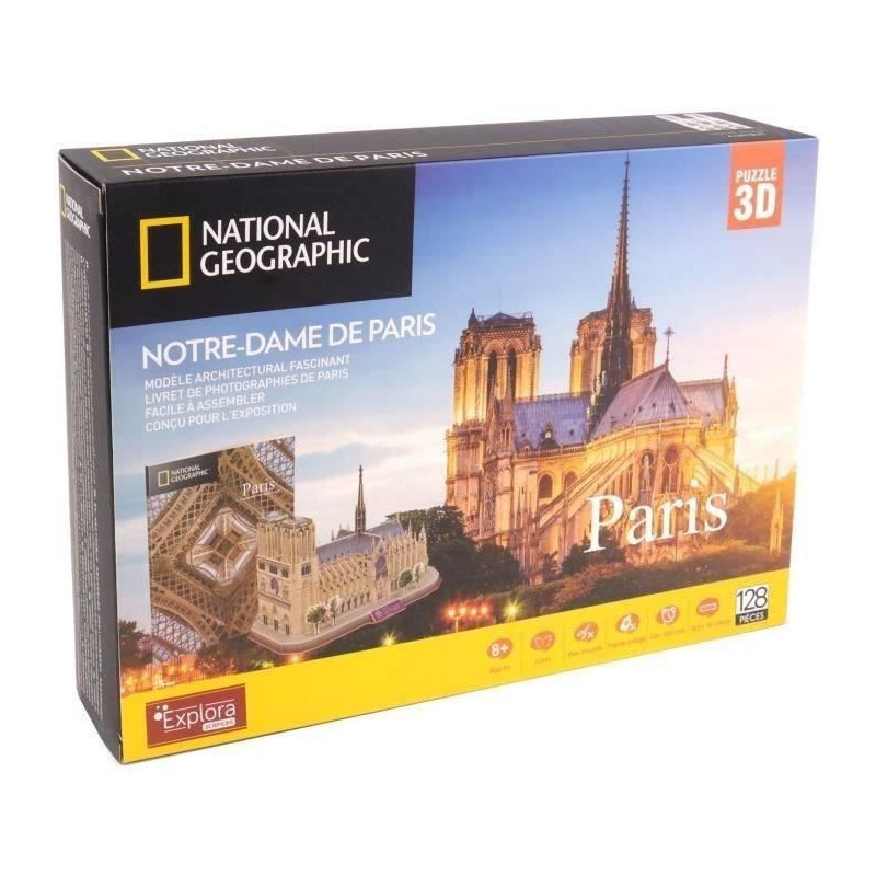 3D Puzzle - Notre Dame De Paris - Construction Game - EXPLORA - 128 pi