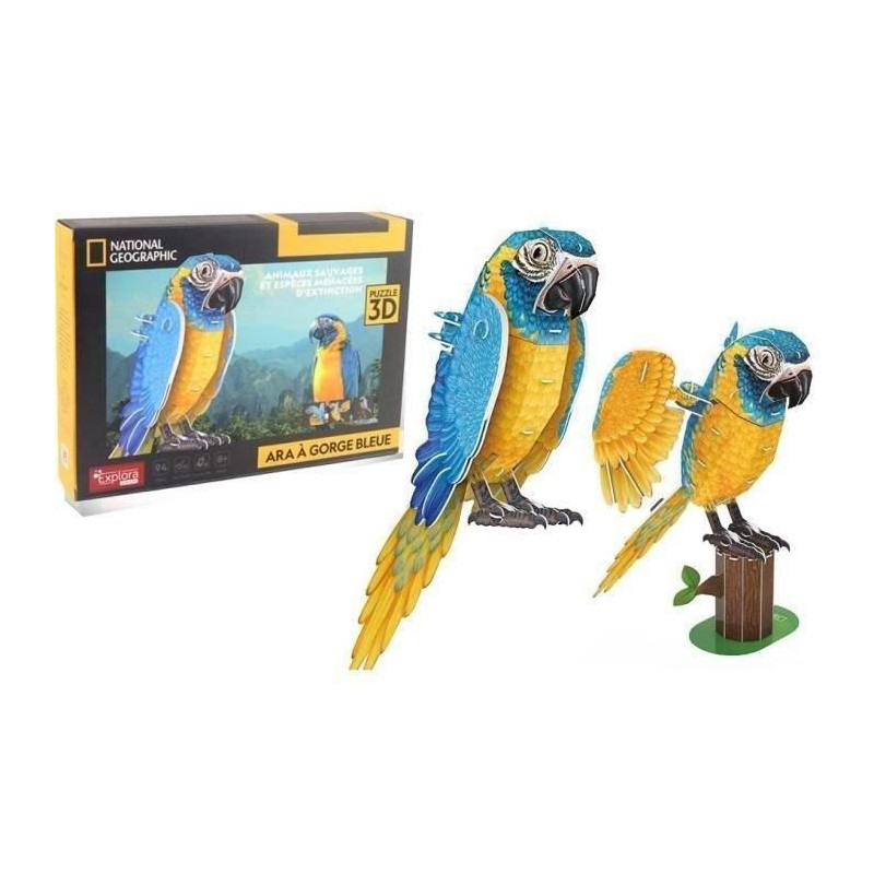 3D Puzzle - Parrot - Construction Game - EXPLORA - Bird - 94 pieces -