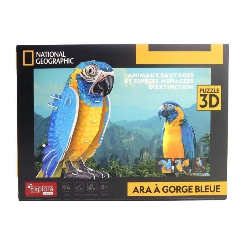 3D Puzzle - Parrot - Construction Game - EXPLORA - Bird - 94 pieces -