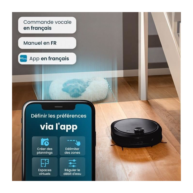 EZICLEAN All-in-one Z10 Plus Connected Robot Vacuum Cleaner with Empty