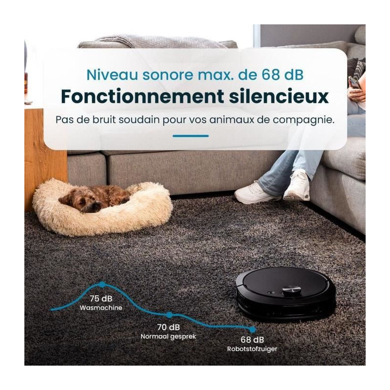 EZICLEAN All-in-one Z10 Plus Connected Robot Vacuum Cleaner with Empty