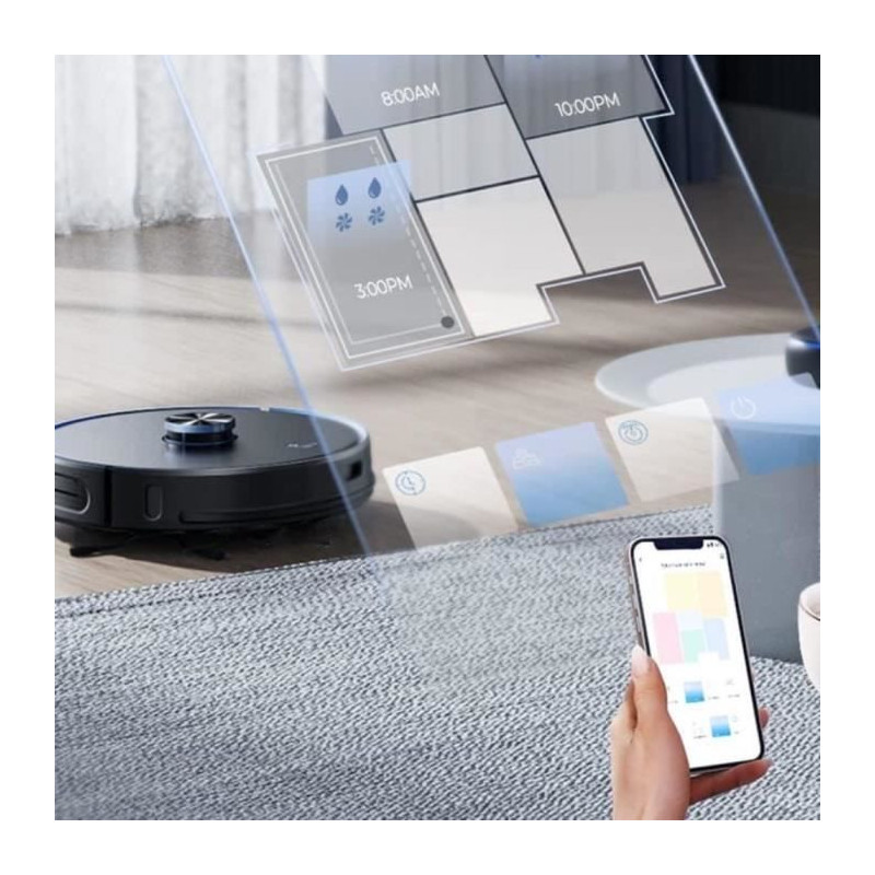 Connected Robot Vacuum Cleaner with suction base EZICLEAN I-Bot Z7 Sma