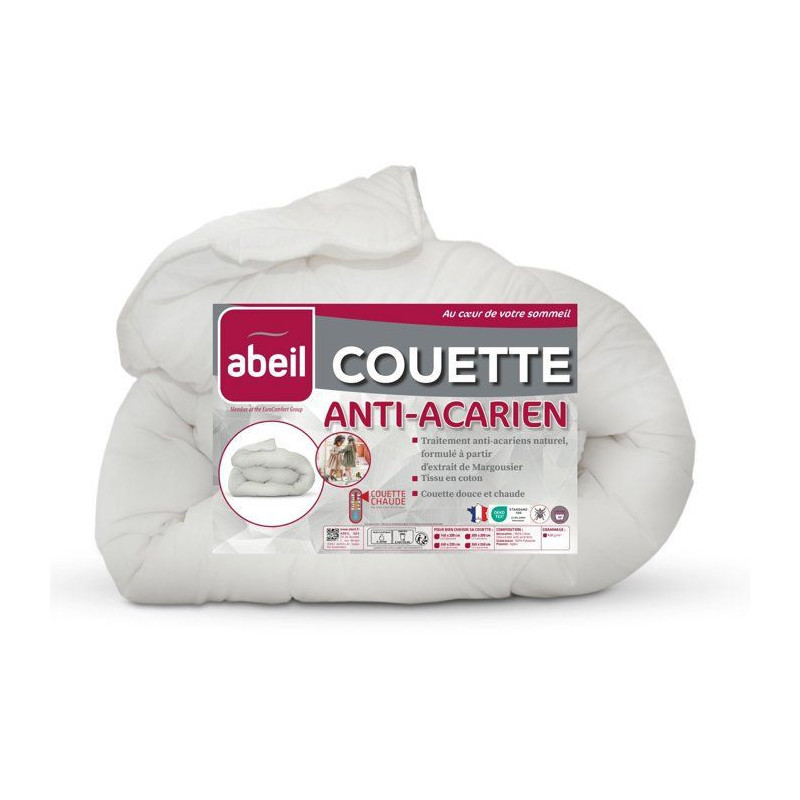 Anti -Acurian duvet - 220 x 240 cm - hot - 400 g/m² 2 people - White
