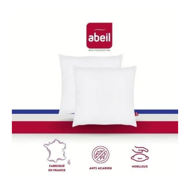 Set of 2 anti -acarian pillows - 60 x 60 cm - 100% Bioma treated cotto
