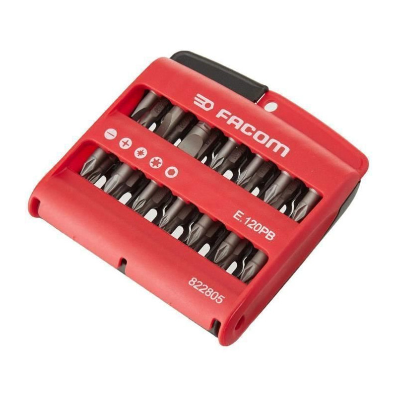 Box 28 tips (slit / pH / pz / 6 sides / torx) - Facom - E.120PB
