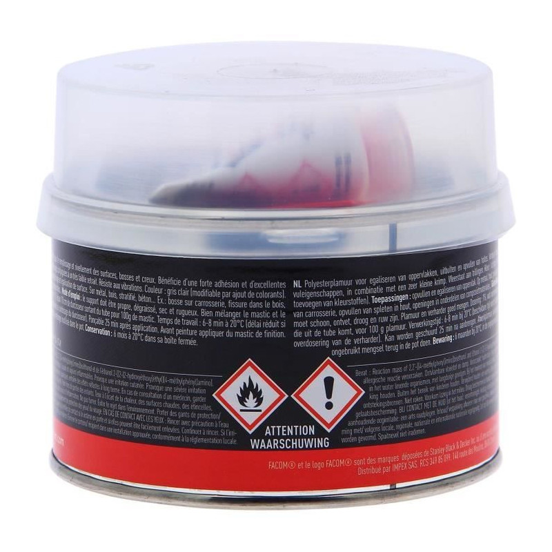 Facom Mastic Polyester Standard - Filling Leveling - 500 g