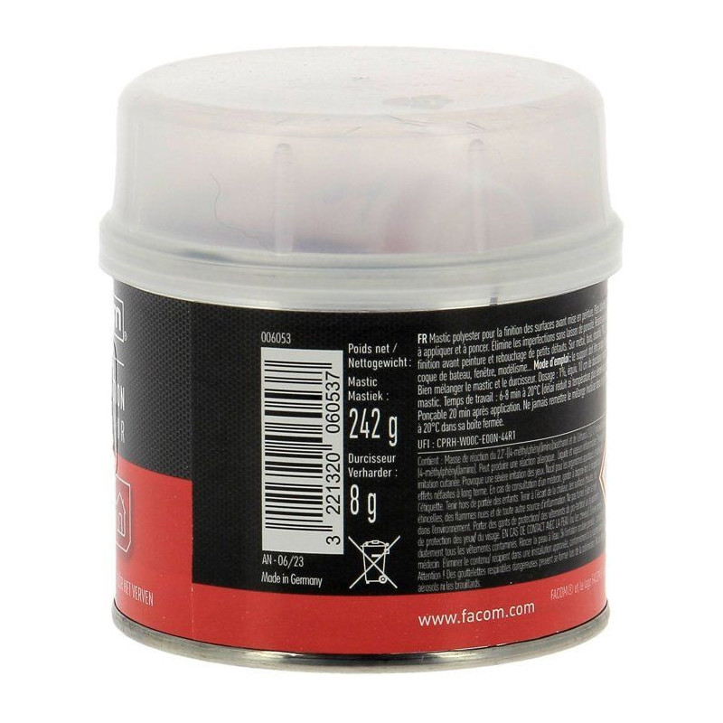 FACOM Polyester putty - Finishing - 250 g