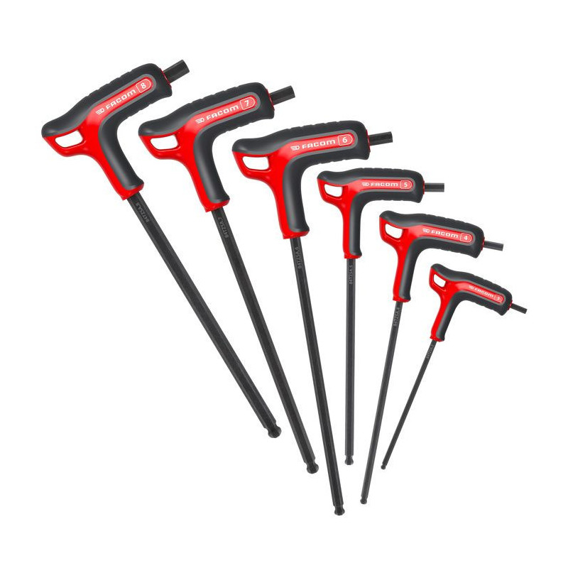 Set of 6 keys - FACOM - 84TZSA.PB - a Handles - T-shaped - 6 sides