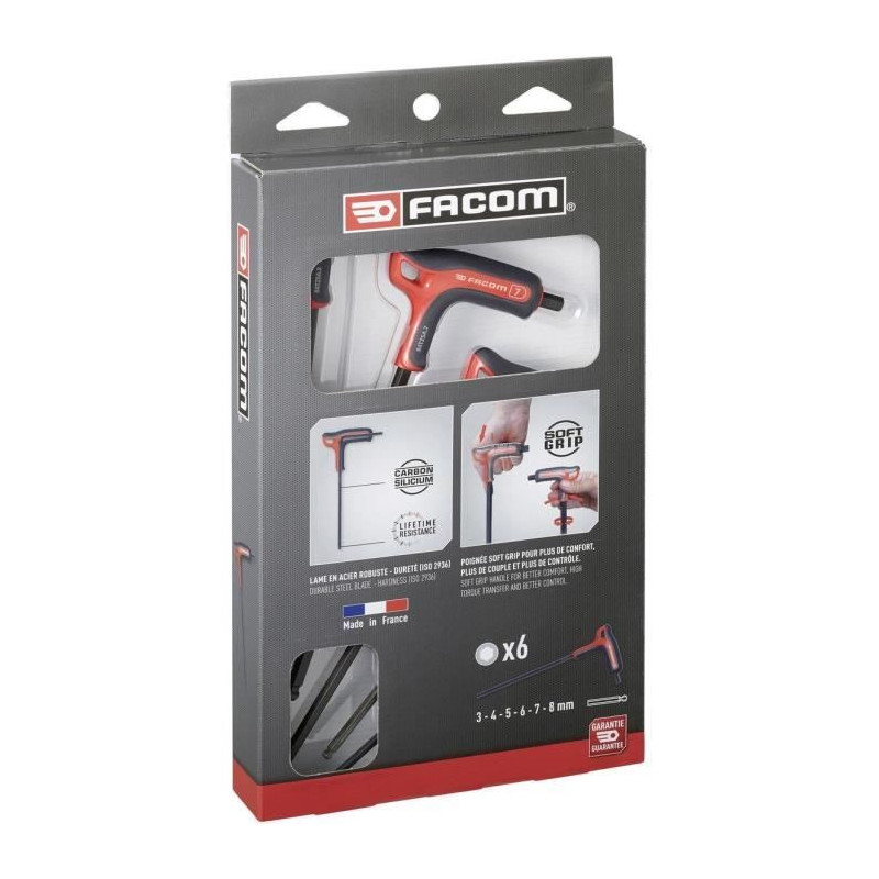 Set of 6 keys - FACOM - 84TZSA.PB - a Handles - T-shaped - 6 sides