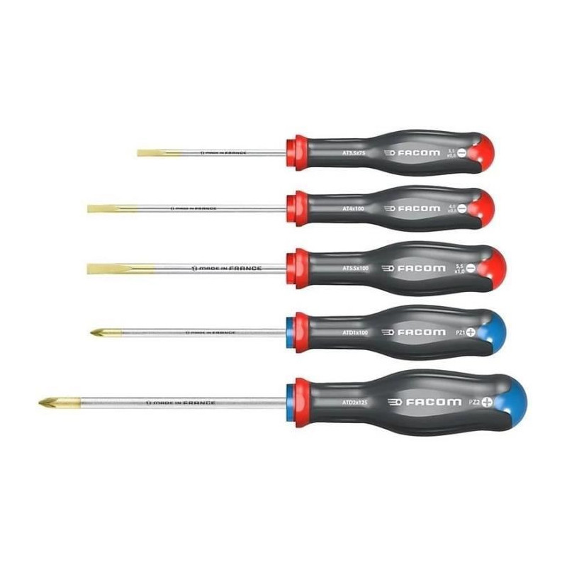 Protwist Tournvist set imprints Slit and Prozidriv Facom - AT.5PB (3 L