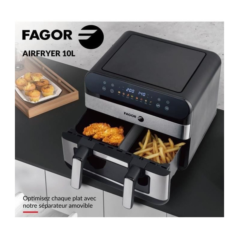 Oil-free fryer - FAGOR - Airfryer FGF10 - 10L - 2400 W - Touch screen