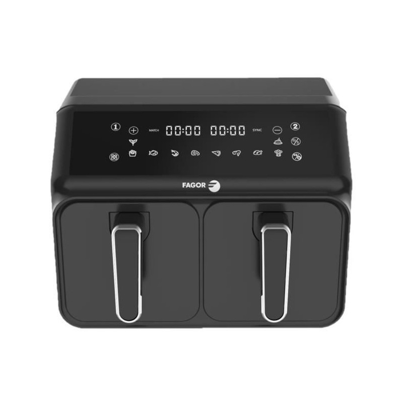 Airfryer 8L - FAGOR - Oil-free fryer 2 4L tanks - 2200W - 8 programs -