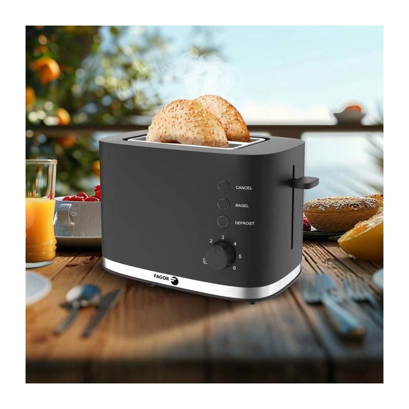 Toaster - FAGOR - FG250 - 4 functions: Bagel, Reheat, Cancel, Defrost