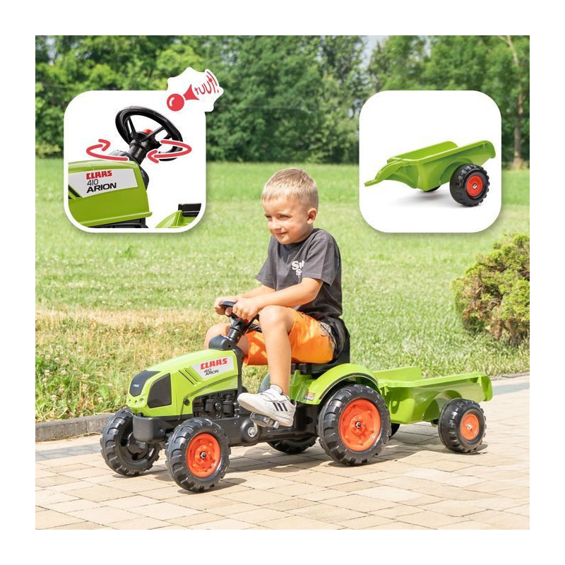 FALK Claas Arion 410 Pedal Tractor + Trailer