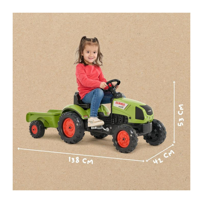FALK Claas Arion 410 Pedal Tractor + Trailer