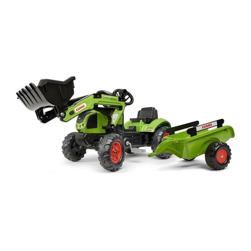 CLAAS Arion 410 backhoe loader with trailer