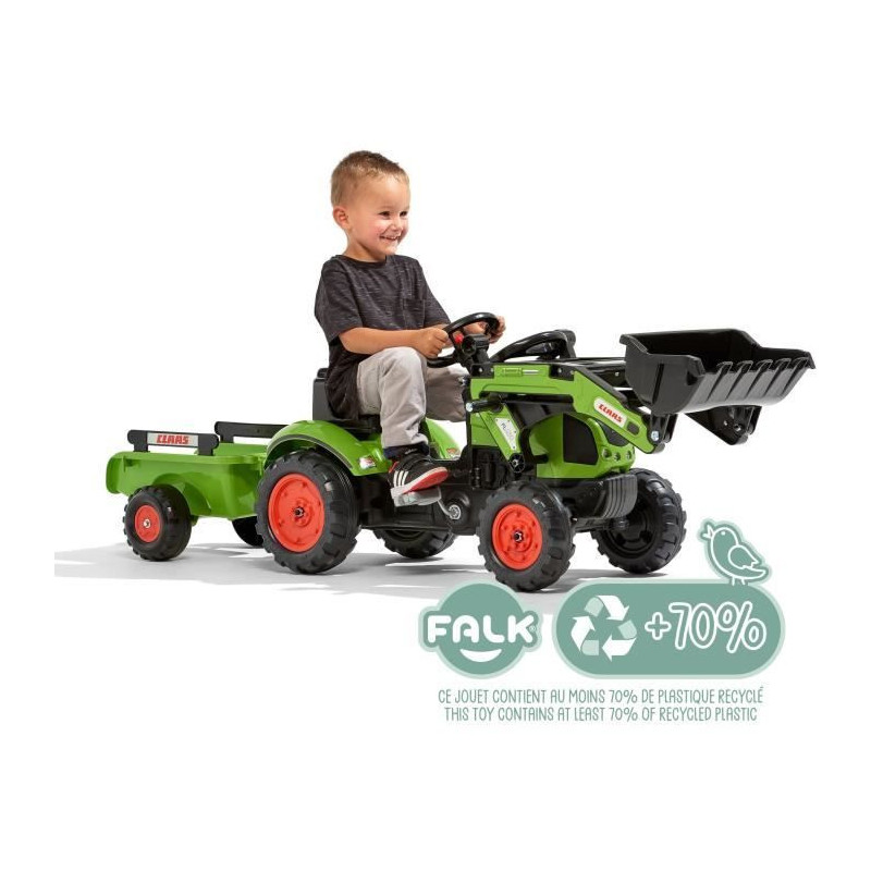 CLAAS Arion 410 backhoe loader with trailer