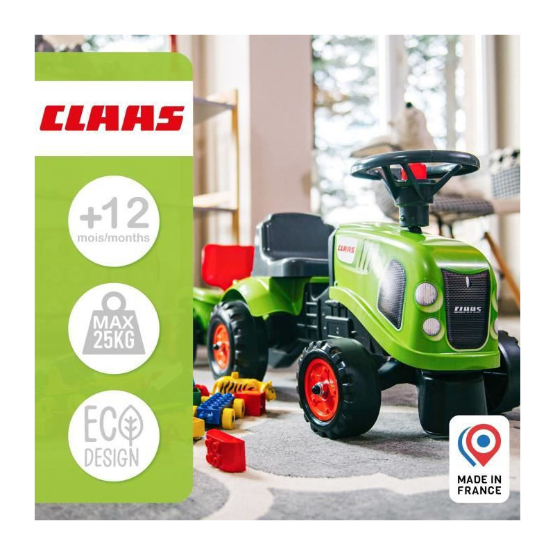 FALK - 212C - Claas tractor carrier with trailer, shovel and rake